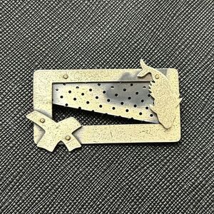 RZM Sterling Signed‎ Abstract Rectangular Brooch